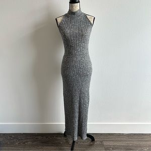 Papaya Grey Body-con Side Slit Maxi Dress Women’s S